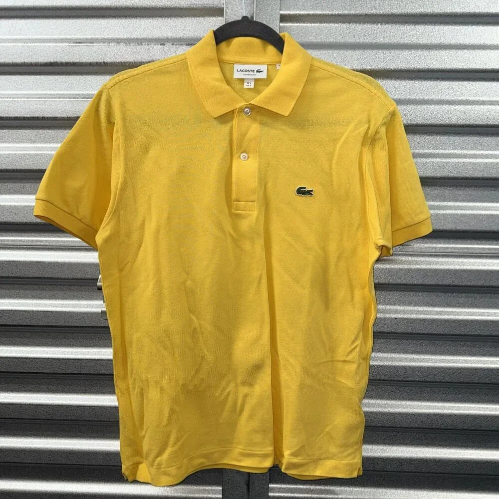 LACOSTE classic fit light yellow cotton short sleeve polo - Picture 1 of 5